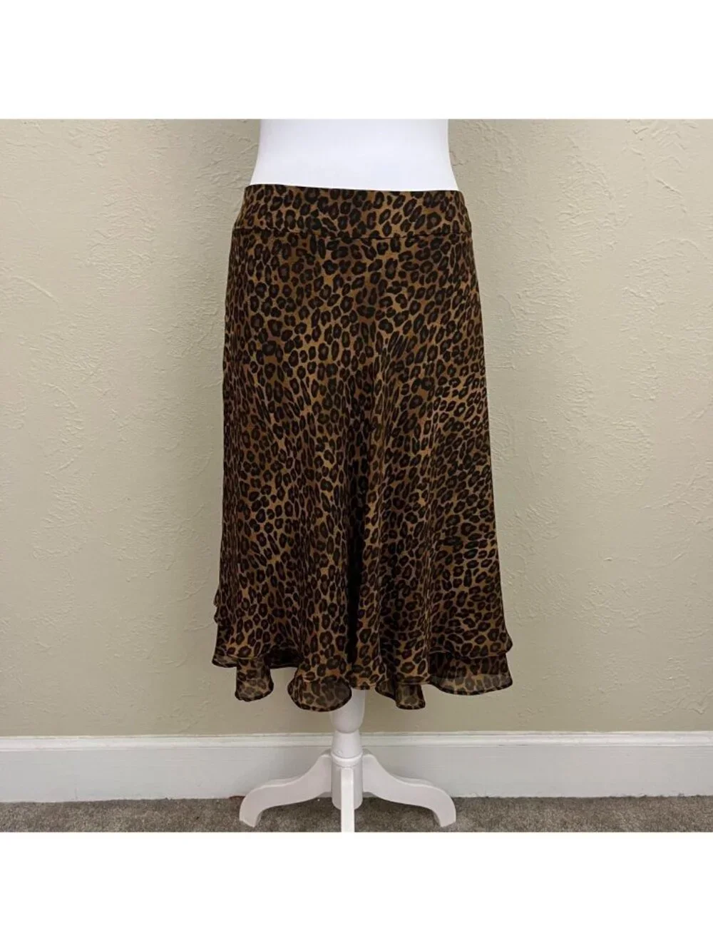 leopard animal print mcbling mob wife midi skirt